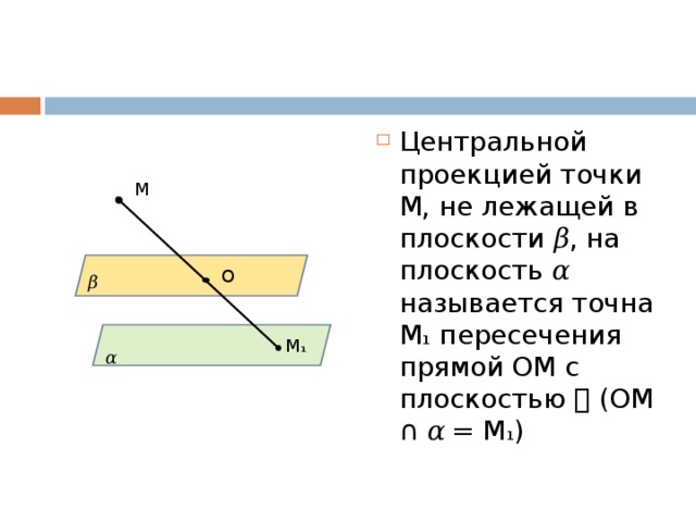 Точка м не лежит в плоскости. Центральной проекцией точки м не лежащей в плоскости на плоскость. Центральная проекция точки. Проекция точки м на плоскость. Центральная проекция точки на плоскость.