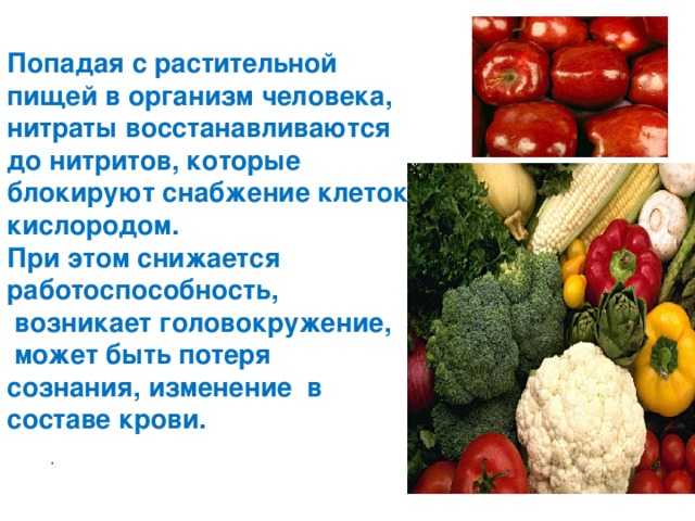 Влияние на здоровье человека нитратов и нитритов содержащихся в продуктах питания проект