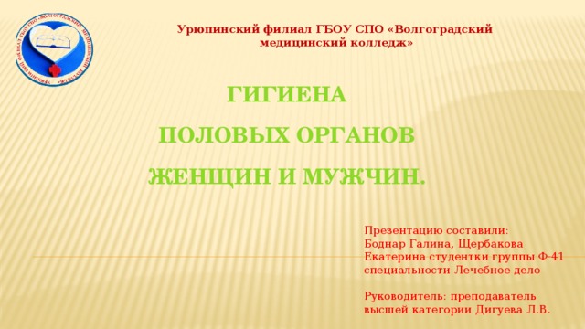 Гигиена половых органов презентация