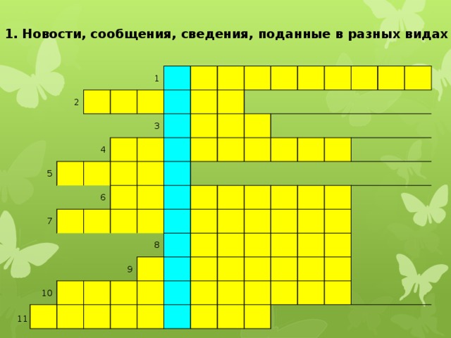 1. Новости, сообщения, сведения, поданные в разных видах 1 2 4 5 6 3 7 8 9 10 11 