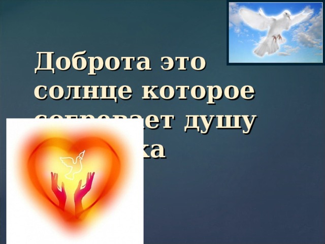 Доброта это солнце которое согревает душу человека 