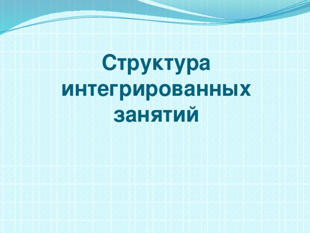 Структура интегрированных занятий 