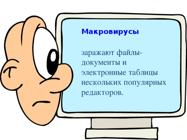 По предложенному описанию определите тип вируса заражают файлы документов word и excel