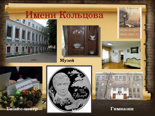 Имени Кольцова Музей Гимназия Бизнес-центр Монета 