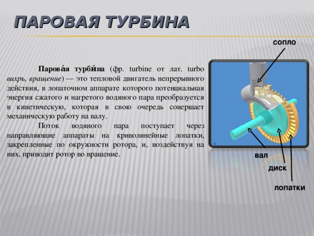 Модель паровой турбины презентация