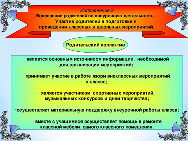 Направления руководства детским коллективом