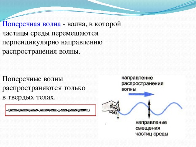 Какова внешняя картина поперечных волн