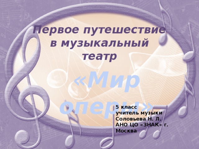 Презентация к уроку "Первое путешествие в музыкальный театр".