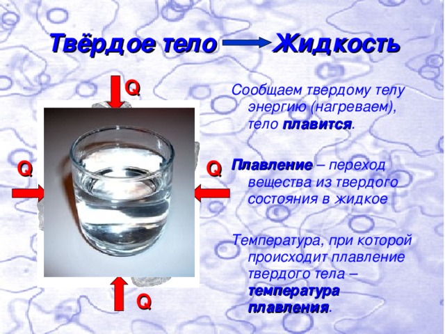 Агрегатное состояние температура плавления