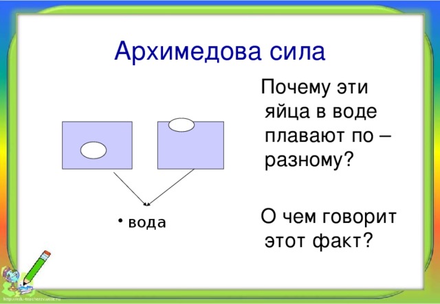 На какое из двух одинаковых тел действует большая архимедова сила см рисунок