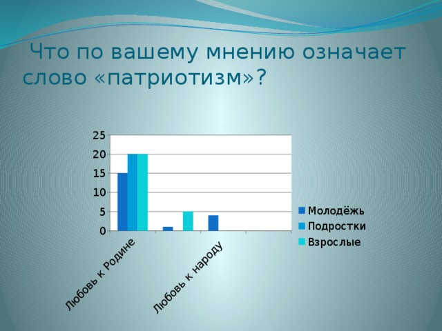  Что по вашему мнению означает слово «патриотизм»? 