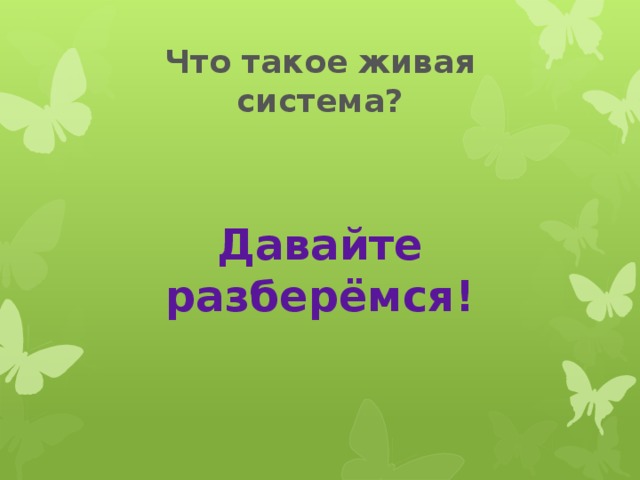 Что такое живая система? Давайте разберёмся! 