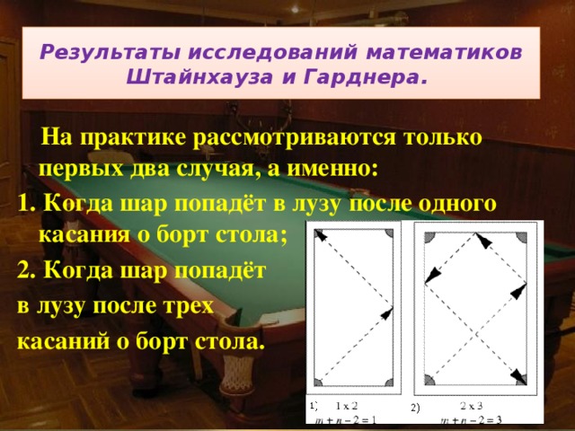 Математический бильярд проект по математике 10 класс