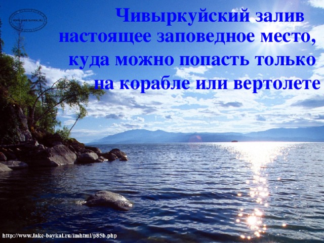 Чивыркуйский залив настоящее заповедное место, куда можно попасть только на корабле или вертолете 