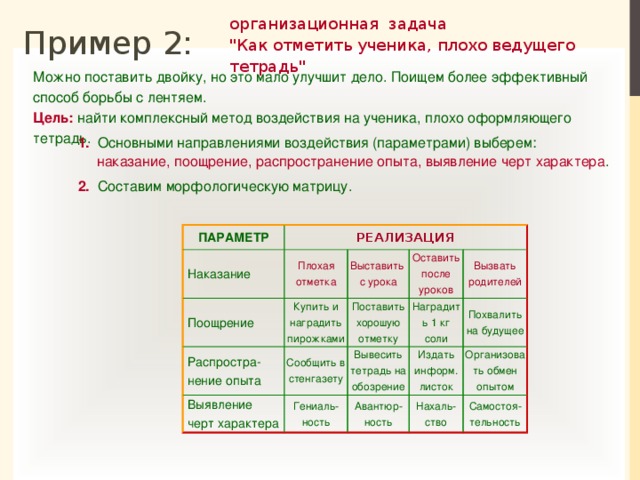 организационная задача  