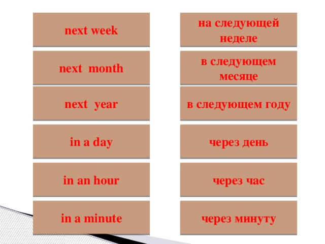 This time next week i. Next week. Next next week. On the next week или in the next week. Next week перевод.