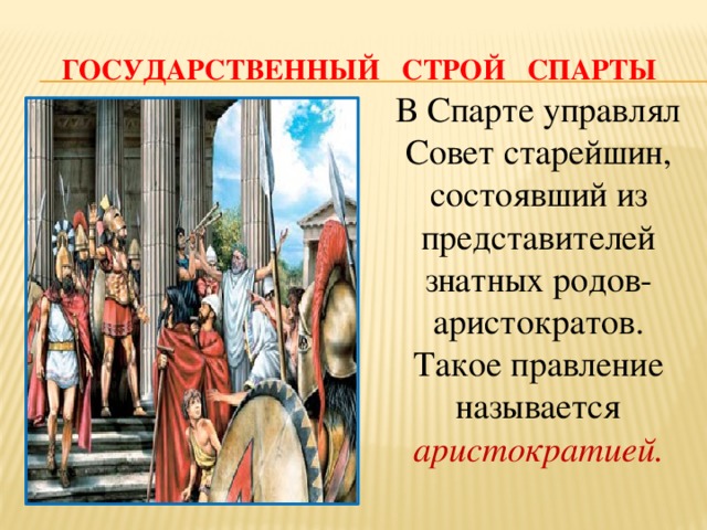 Общественный и государственный строй древней спарты презентация