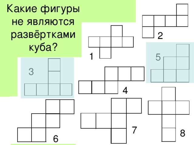 На рисунке изображен куб какие из данных разверток не являются развертками этого куба