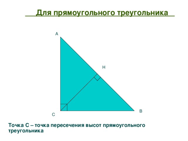 Высоты в прямоугольном треугольнике рисунок