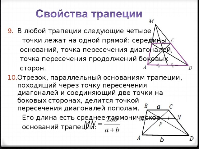 В трапеции точка е середина основания ад. Треугольники образованные пересечением диагоналей трапеции. Теорема о диагоналях трапеции. Прямая соединяющая середины оснований трапеции. Точка пересечения диагоналей трапеции.