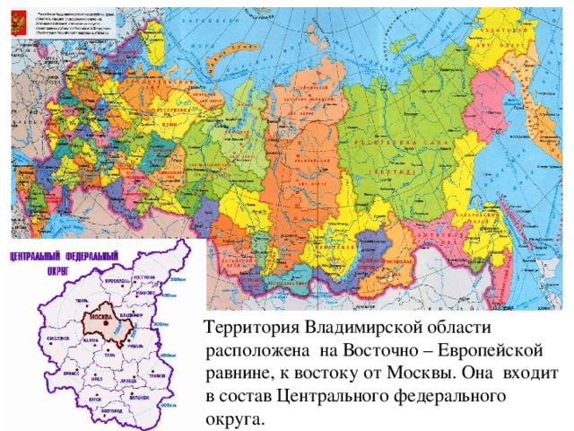 Выделите районы входящие в состав центральной россии