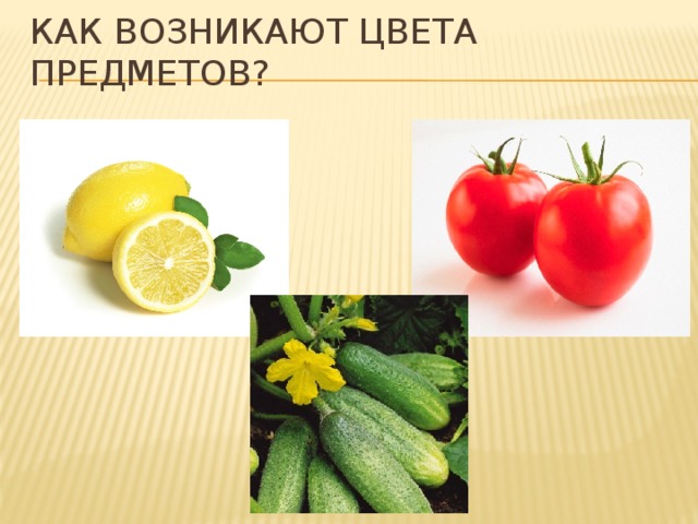 Как возникают цвета предметов? 