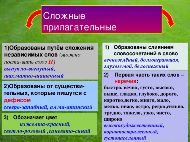 Правописание сложных прилагательных 10 класс презентация