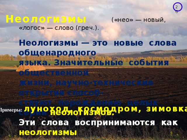 От архаизмов до неологизмов 3 класс презентация