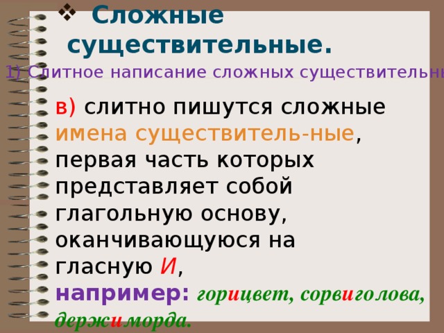 Правописание сложных существительных презентация