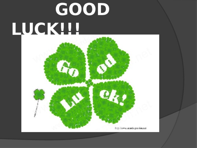  GOOD LUCK!!! 