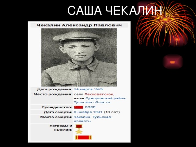 САША ЧЕКАЛИН 