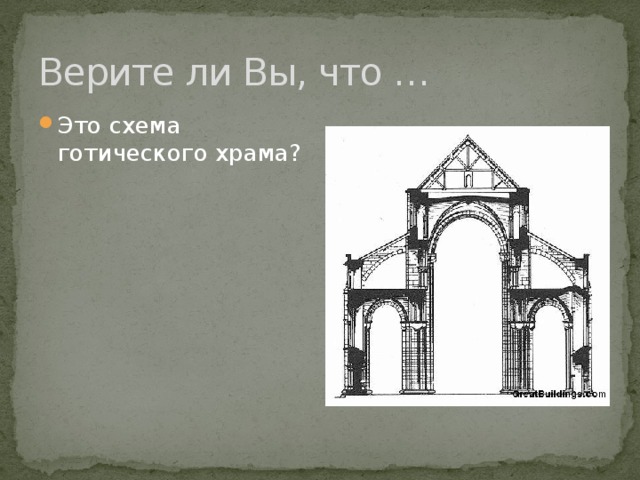 Верите ли Вы, что … Это схема готического храма? 