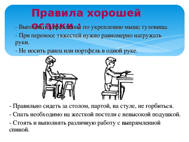 При оценке тяжести повреждений не обязательно ориентироваться. Правильно сидеть за столом. Переносе тяжестей нужно равномерно нагружать руки.. Как правильно сидеть за телефоном. Конкурс на лучшую осанку.