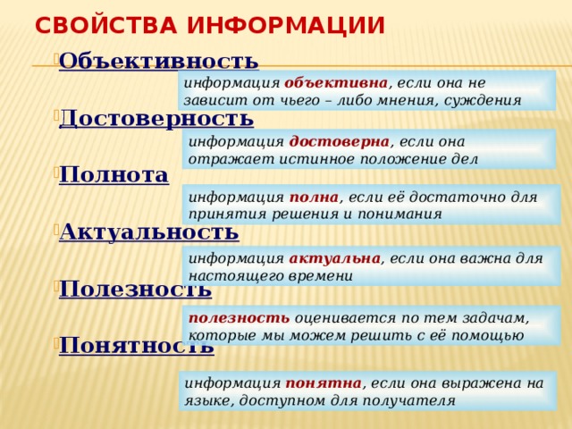 Информация отражающая истинное положение дел называется