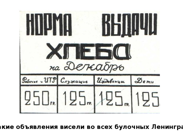 Такие объявления висели во всех булочных Ленинграда. Такие объявления висели во всех булочных Ленинграда. 
