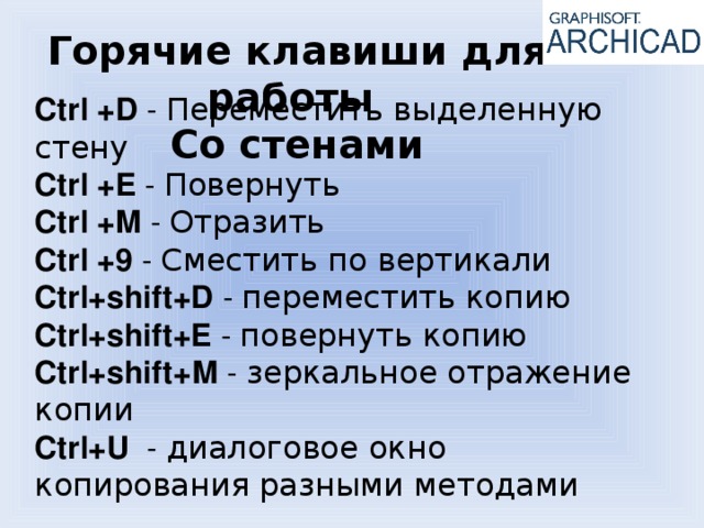 Команды архикада. Горячие клавиши. Горячие клавиши архикад. Сочетание клавиш Ctrl. Горячие клавиши ARCHICAD.