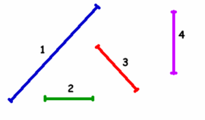 4 отрезка на 1 рисунке. Разные отрезки. Отрезки разной длины. Что такое три отрезка разных. Отрезки разной длины для измерения.