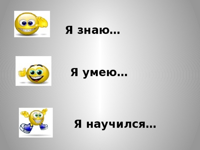 Я знаю… Я умею… Я научился… 