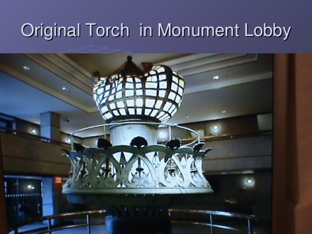 Original Torch in Monument Lobby  