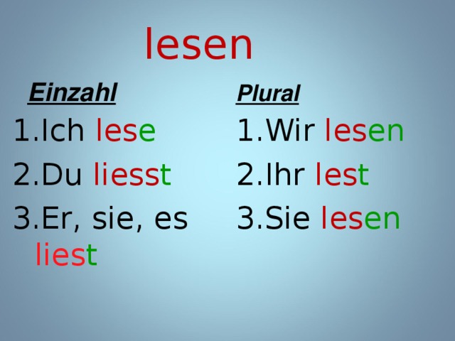 Ich wir. Спряжение глагола lesen на немецком. Спряжение глагола sehen в немецком языке. Спряжение глагола sehen на немецком. Проспрягать глагол lesen на немецком.