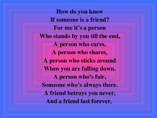 A person whom you know well