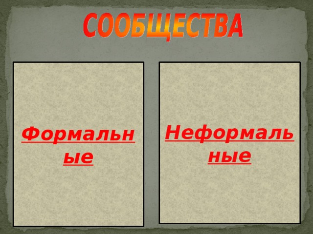 Формальные Неформальные 