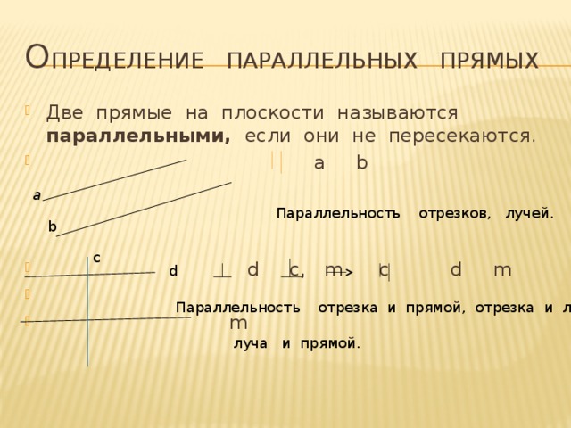 Прямая и плоскость называются параллельными если