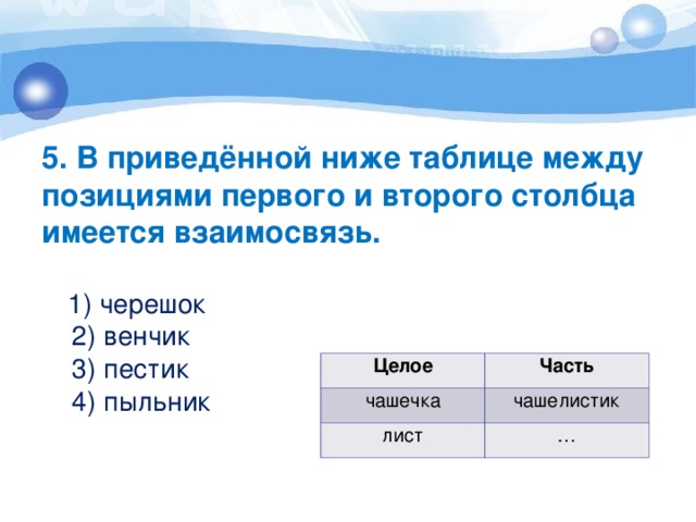 В приведенной ниже таблице между позициями