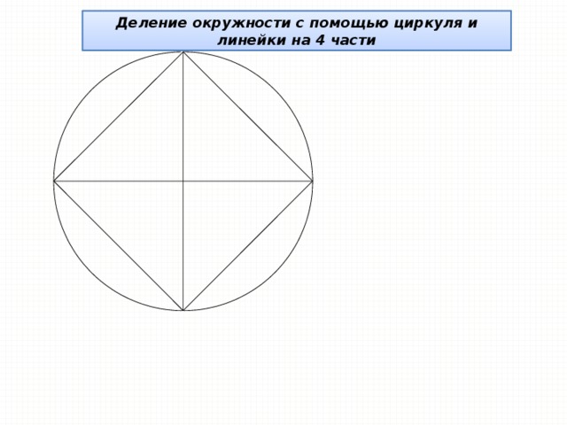 Как разделить круг на 4 части. Деление окружности на 4 равные части. Деление окружности на 4 равные части циркулем. Деление окружности с помощью циркуля. Деление окружности на 4 части с помощью циркуля.