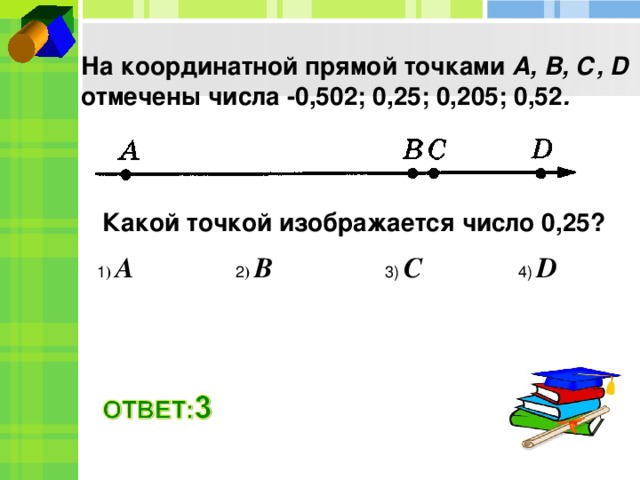 Какие числа отмечены точками