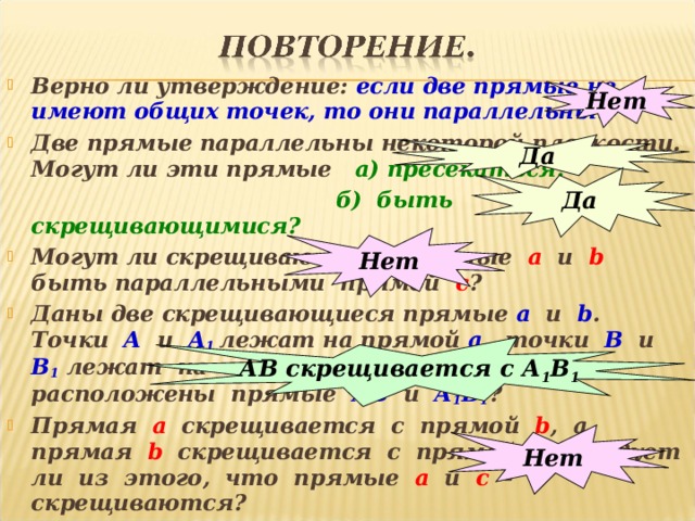 Любые 2 прямые имеют общие точки. Верно ли утверждение: если две прямые. Верно ли, что две прямые параллельны, если они не имеют общих точек?. Если две прямые не имеют общих точек то они параллельны. Если две прямые не имеют общих точек то они параллельны верно ли.