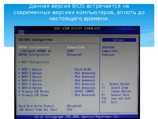 Данная версия BIOS встречается на современных версиях компьютеров, вплоть до настоящего времени. 