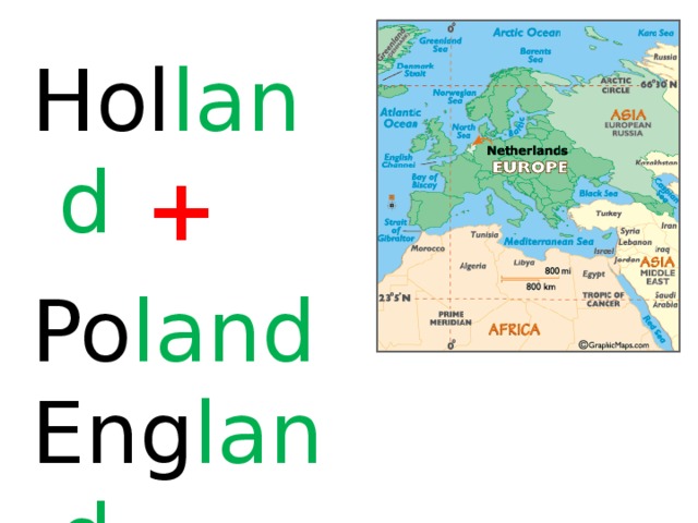 Hol land + Po land Eng land 