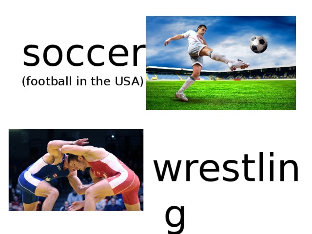 soccer (football in the USA) wrestling 